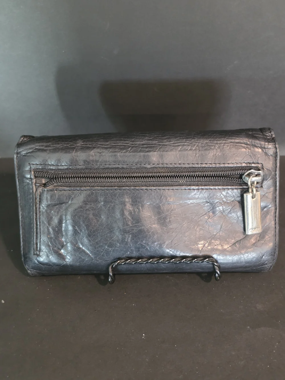 DKNY Black Leather Men's Wallet Clutch
